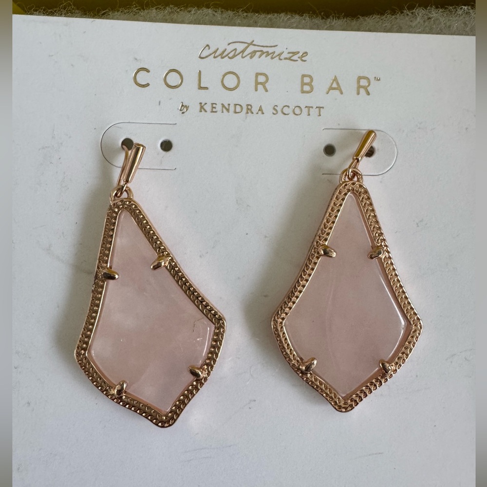 Kendra Scott Alex Rose Gold & Rose Pink Quartz Earrings